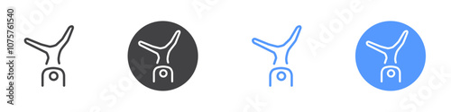 Cartwheeling icon Flat set in black and white color