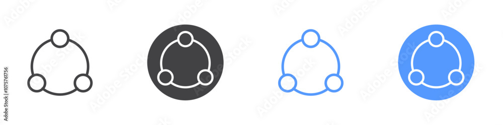 Connection icon Flat set in black and white color
