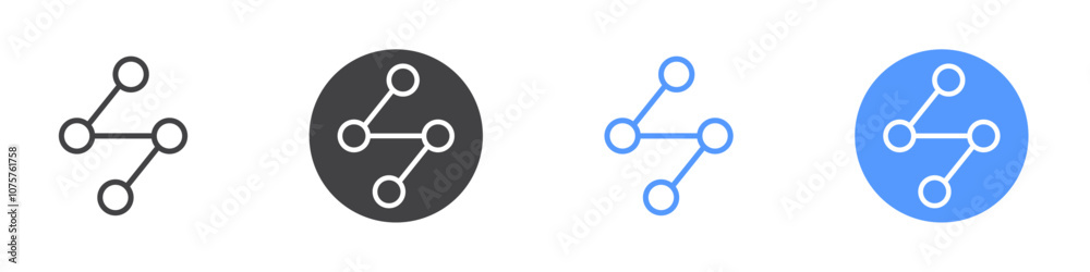 Connected icon Flat set in black and white color Connected icon Flat set in black and white color