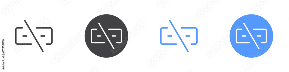 Disable link icon Flat set in black and white color Disable link icon Flat set in black and white color
