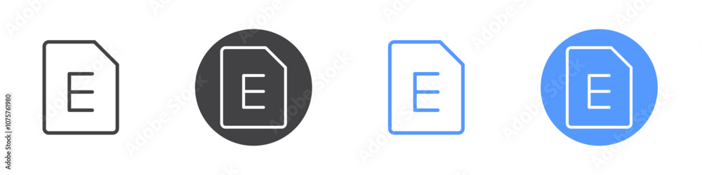 Excel file document icon Flat set in black and white color Excel file document icon Flat set in black and white color