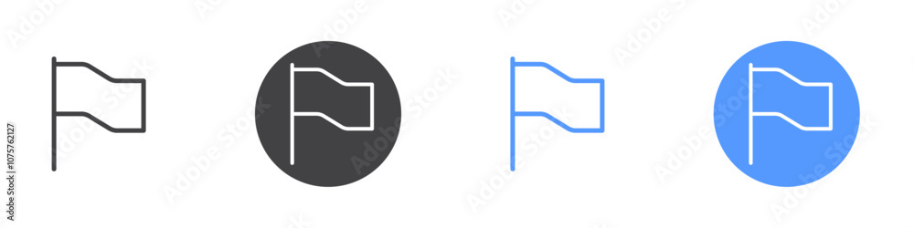Flag icon Flat set in black and white color Flag icon Flat set in black and white color