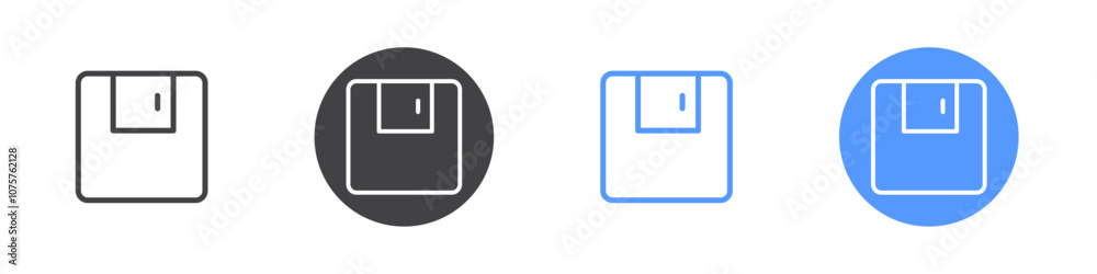 Floppy disk icon Flat set in black and white color Floppy disk icon Flat set in black and white color