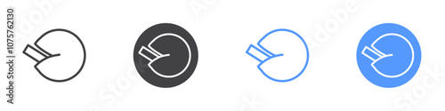 Fortune cookie icon Flat set in black and white color