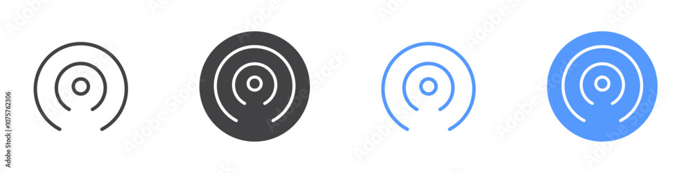 Hotspot icon Flat set in black and white color Hotspot icon Flat set in black and white color