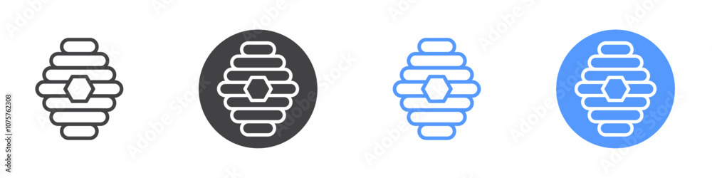 Hive icon Flat set in black and white color Hive icon Flat set in black and white color