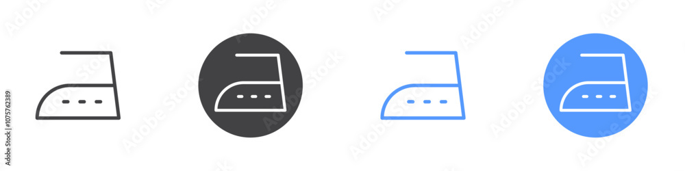 Iron icon Flat set in black and white color