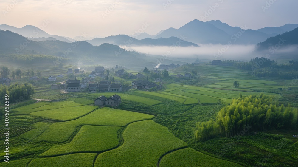 Obraz premium A beautiful aerial view capturing the vast fields of crops