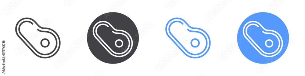 Meat icon Flat set in black and white color Meat icon Flat set in black and white color