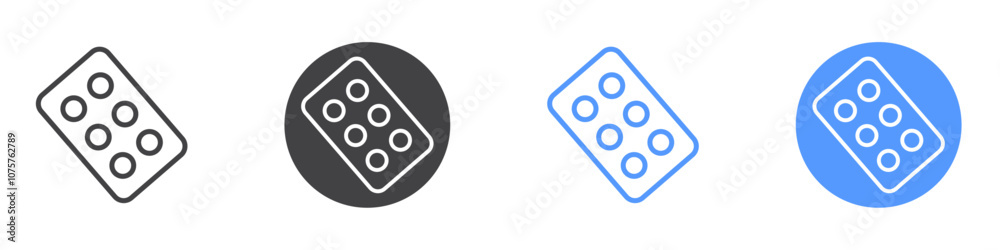 Medicine pills icon Flat set in black and white color Medicine pills icon Flat set in black and white color