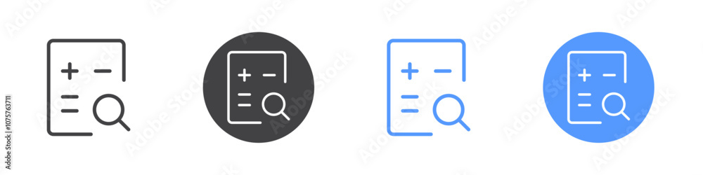 Search file data icon Flat set in black and white color Search file data icon Flat set in black and white color