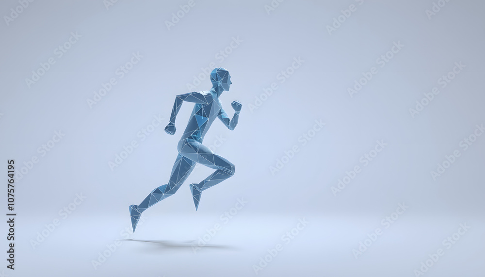 Running Man Technology isolated with white highlights, png Running Man Technology isolated with white highlights, png