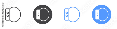 Smartwatch icon Flat set in black and white color