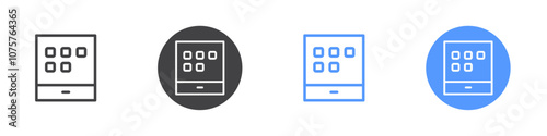 Tab icon Flat set in black and white color