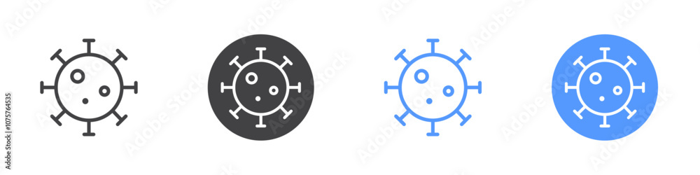 Virus icon Flat set in black and white color Virus icon Flat set in black and white color