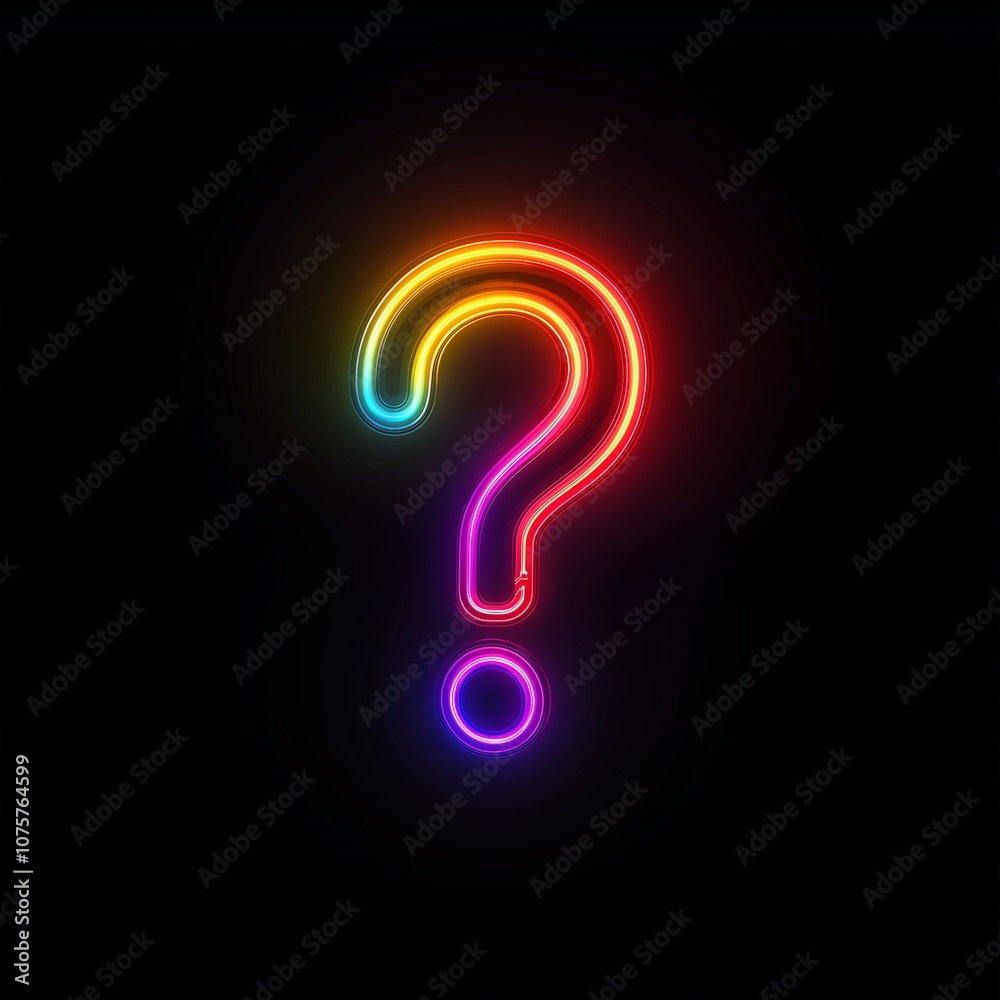 Question mark in neon sign on black background. 3d illustration Question mark in neon sign on black background. 3d illustration