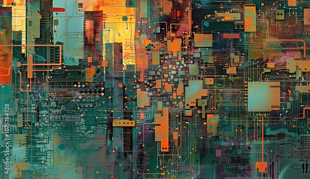 Abstract digital circuit board art. Abstract digital circuit board art.