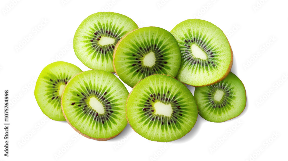 Fototapeta premium Kiwi Slices on Transparent Background