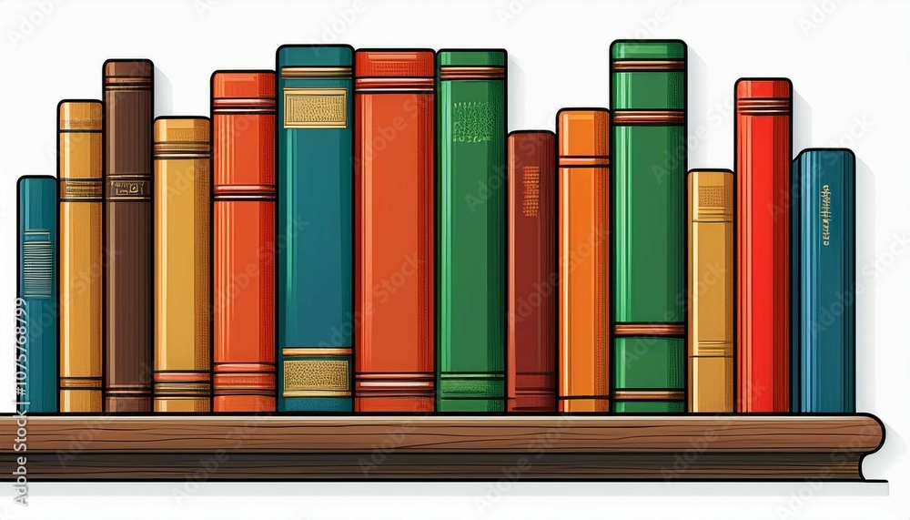 Naklejka premium row of books on a shelf