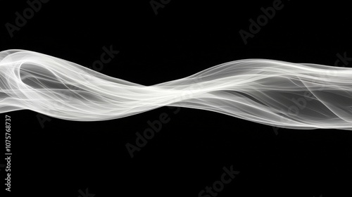 Wallpaper Mural Abstract White Smoke Flowing on Black Background   Design Element Torontodigital.ca