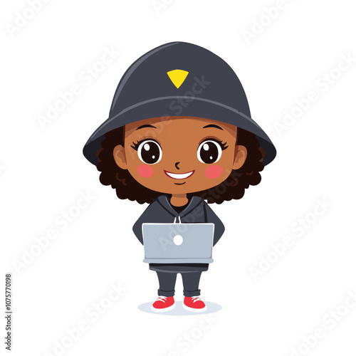 Hacker Cute Worker Work Job Profession Professional Occupation Cartoon Character
