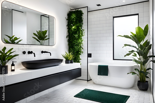 Modern and calming shower room or home bathroom