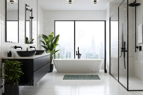 Modern and calming shower room or home bathroom