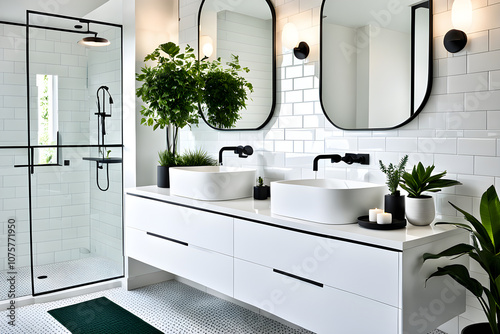 Modern and calming shower room or home bathroom