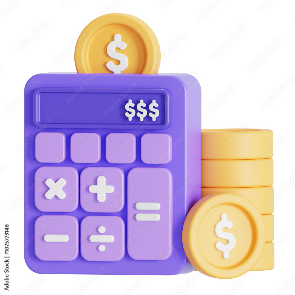 Calculator budget 3D icon Calculator budget 3D icon