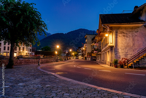 Interlaken city in  Switzerland on Swiss Alps