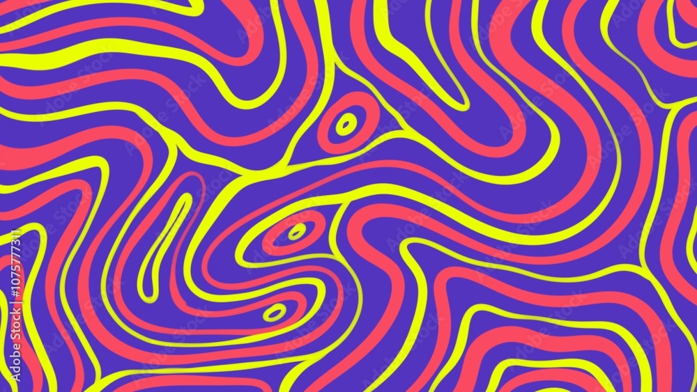 Purple background with wavy yellow and pink lines. Purple background with wavy yellow and pink lines.