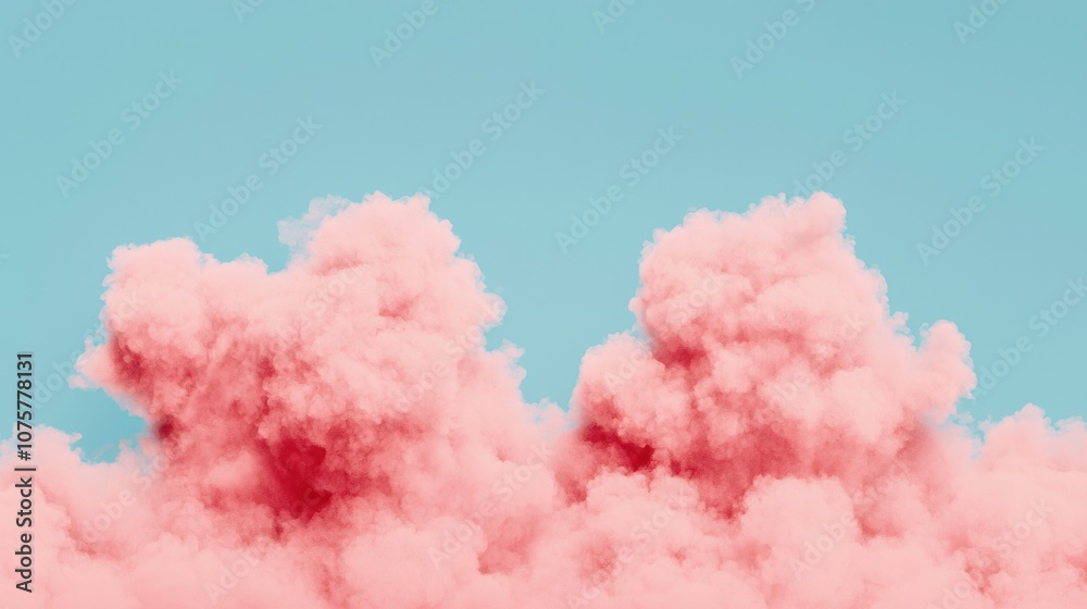 Pink Fluffy Clouds Against Blue Sky Dreamy Abstract Background Pink Fluffy Clouds Against Blue Sky Dreamy Abstract Background