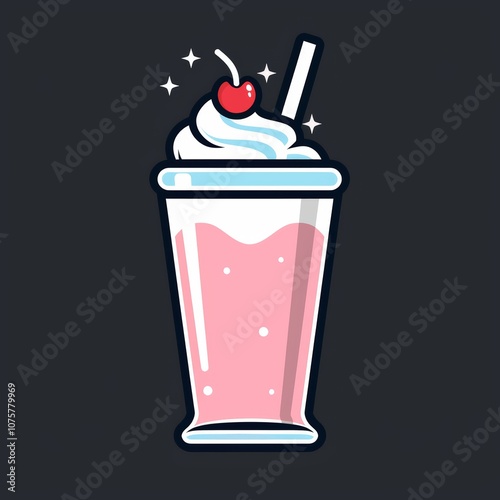 milkshake ice cream cup dessert vector