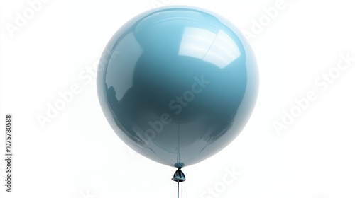 Single blue balloon isolated on a white background.