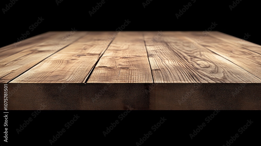 Wooden Tabletop with Black Background Wooden Tabletop with Black Background