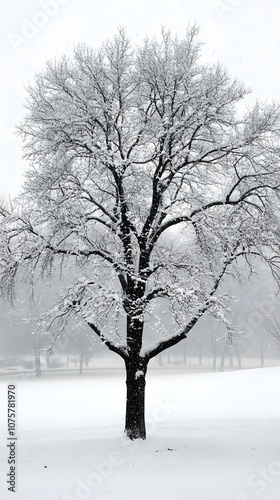 Wallpaper Mural A solitary tree standing in the midst of a snowy landscape. Torontodigital.ca