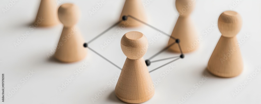 Obraz premium People connect in a dynamic network concept to enhance collaboration and communication
