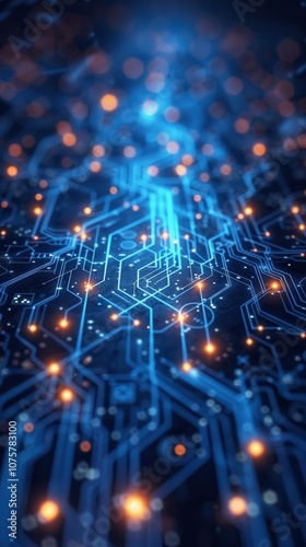 Wallpaper Mural Quantum Computing System with Cyber Network and Artificial Neurons Torontodigital.ca