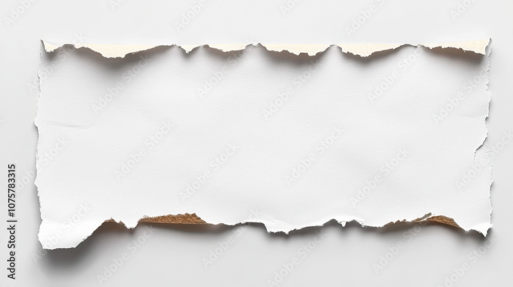 Torn White Paper Texture Background Ripped Edge Blank Space Mockup Torn White Paper Texture Background Ripped Edge Blank Space Mockup