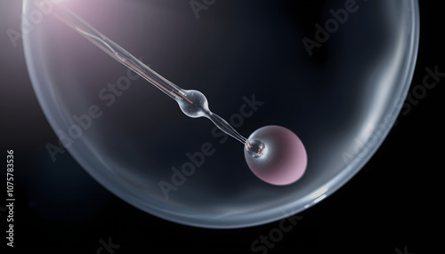 Ovule being fertilized by sperm with white shades, png photo