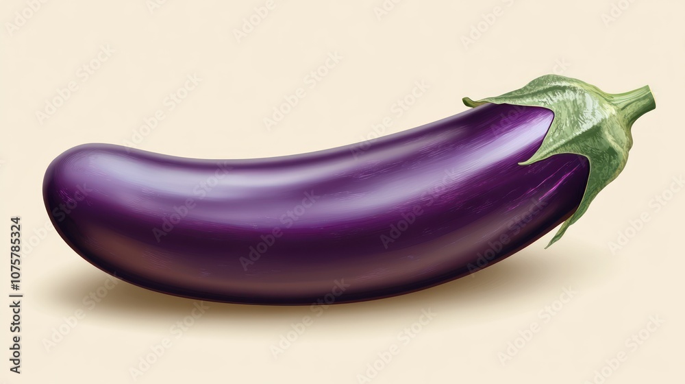 Fresh Purple Eggplant with Green Stem Fresh Purple Eggplant with Green Stem