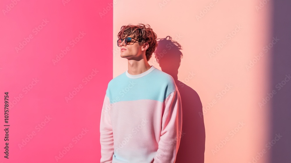 Random a man with random color background Random a man with random color background