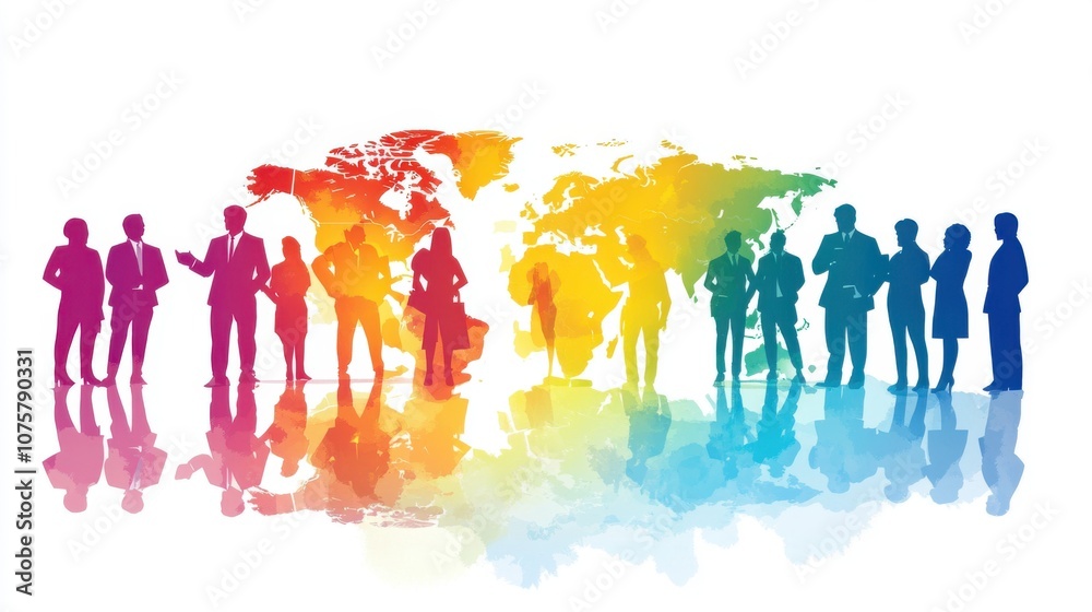 Obraz premium A colorful vector representation of diverse businesspeople