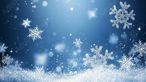 Wintery snowflake background image.generated by AI