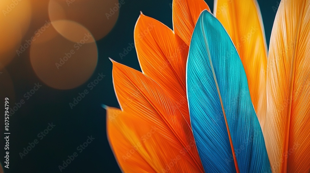 custom made wallpaper toronto digital  A clear close-up photo of a blue-orange-yellow flower with a softly blurred boke