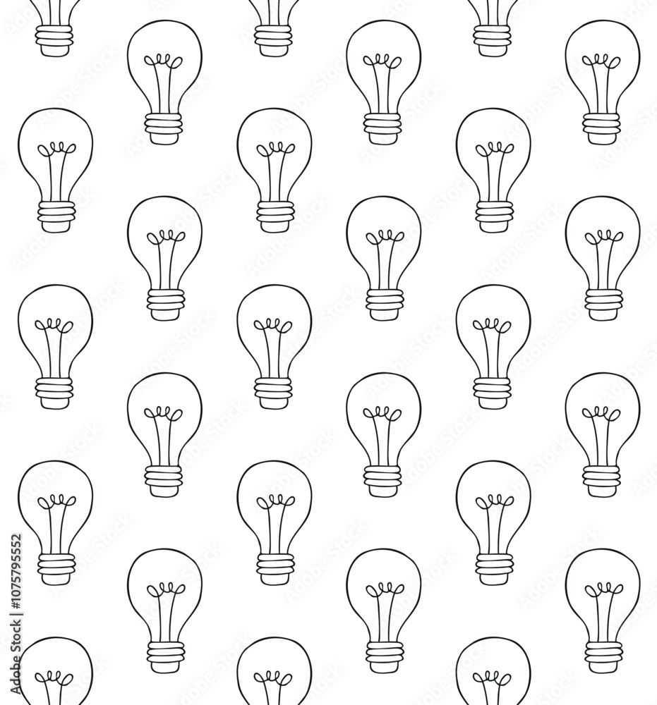 Vector seamless pattern of hand drawn sketch doodle outline lamp isolated on white background Vector seamless pattern of hand drawn sketch doodle outline lamp isolated on white background