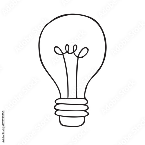 Vector hand drawn sketch doodle outline lamp isolated on white background