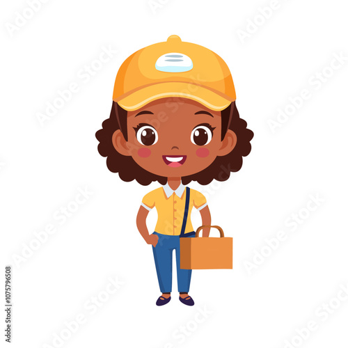Courier Cute Worker Work Job Profession Professional Occupation Cartoon Character

