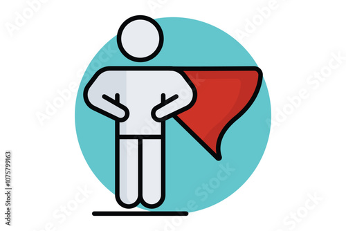 Courage icon. colored outline icon style. icon related to motivation. success elements vector illustration