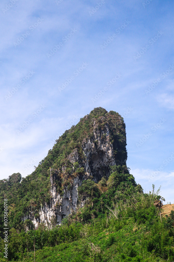 A rock formation against a blue summer sky A rock formation against a blue summer sky